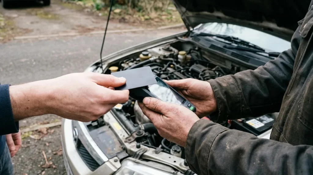 Paying by card after a mobile repair