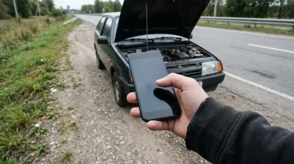 Calling a mobile mechanic from the roadside
