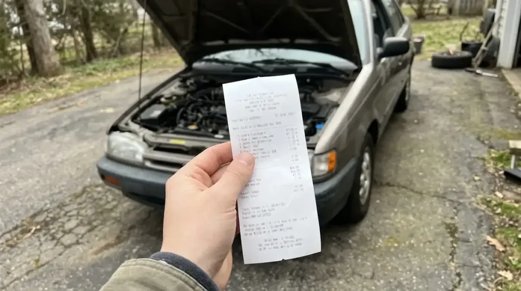 Receipt after a mobile repair